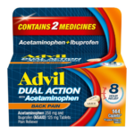 Advil Dual Action Back Pain Caplets Delivers 125mg Ibuprofen