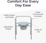 Drive Medical Folding Bedside Commode, Adjustable Height - Image 4