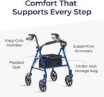 Drive Medical Rollator Walker with Seat, 7.5 Inch Wheels - Image 4