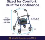 Drive Medical Rollator Walker with Seat, 7.5 Inch Wheels - Image 3