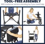 Vive Mobility Upright Walker with Seat - Stand Up Rollator - Image 3