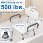 HOMLAND Shower Chair for Inside Shower with Padded Armrests and Back - Image 5