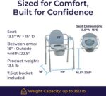 Drive Medical Folding Bedside Commode, Adjustable Height - Image 3