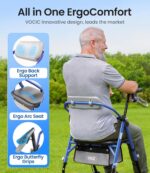 VOCIC Z11 Rollator Walker for Seniors with Seat, 380 LBS - Image 5