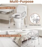 soundfuse Bedside Commode Toilet, Padded Seat and Backrest - Image 3