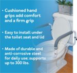 Carex Toilet Safety Frame - Toilet Safety Rails With Adjustable Width - Image 5