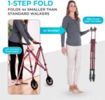 Stander Space Saver Walker, Lightweight Folding Rolling Mobility Aid - Image 6