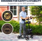 Vive Mobility Upright Walker with Seat - Stand Up Rollator - Image 6
