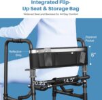 Walkers for Seniors with Seat,2 Wheel Foldable Walker - Image 4