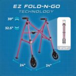 Stander Space Saver Walker, Lightweight Folding Rolling Mobility Aid - Image 2