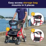 Drive Medical Nitro Sprint Rollator Walker with Seat, Standard Size - Image 2