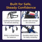 Drive Medical Rollator Walker with Seat, 7.5 Inch Wheels - Image 5