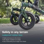 Helavo Upright Walker with Seat, Foldable Stand Up Walker with Rubber Tires - Image 5