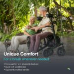 Helavo Upright Walker with Seat, Foldable Stand Up Walker with Rubber Tires - Image 4