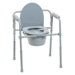 Drive Medical Folding Bedside Commode, Adjustable Height