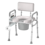 soundfuse Bedside Commode Toilet, Padded Seat and Backrest