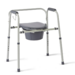Medline 3-in-1 Steel Adjustable Bedside Commode w/ Microban Protection