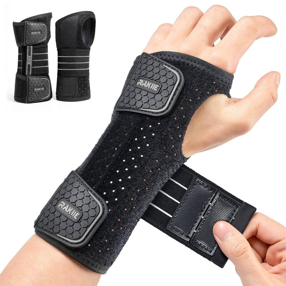 Untitled design - 2026-08-09T075909.459 Rakiie 2 Pack Carpal Tunnel Wrist Braces, Adjustable Wrist Support Splin - Image 1